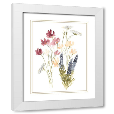Lobelia Garden II White Modern Wood Framed Art Print with Double Matting by Goldberger, Jennifer