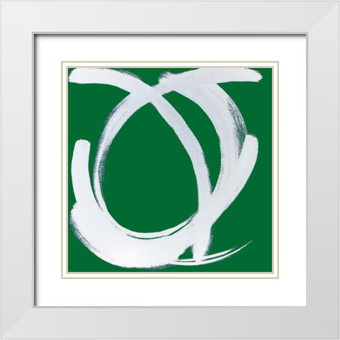 Custom Intersection in Deep Green I White Modern Wood Framed Art Print with Double Matting by Jerry, Alison