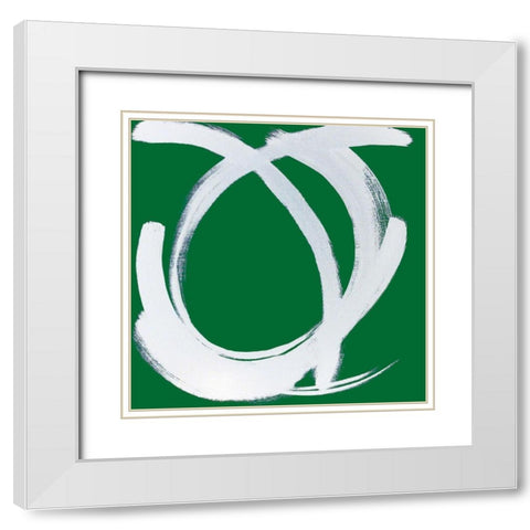 Custom Intersection in Deep Green I White Modern Wood Framed Art Print with Double Matting by Jerry, Alison