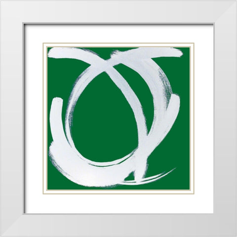 Custom Intersection in Deep Green I White Modern Wood Framed Art Print with Double Matting by Jerry, Alison