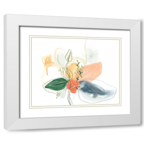 Abstracted Bouquet I White Modern Wood Framed Art Print with Double Matting by Vess, June Erica