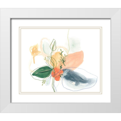 Abstracted Bouquet I White Modern Wood Framed Art Print with Double Matting by Vess, June Erica