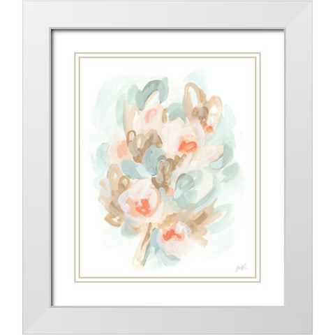 Bouquet Illusion II White Modern Wood Framed Art Print with Double Matting by Vess, June Erica