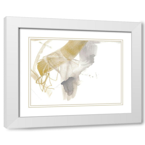 Gold and Grey Exploration IX White Modern Wood Framed Art Print with Double Matting by Goldberger, Jennifer