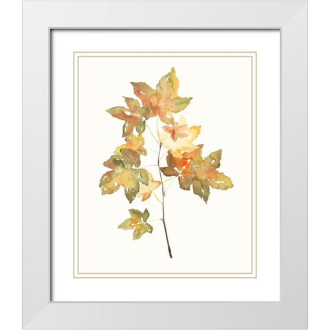 Fall Study I White Modern Wood Framed Art Print with Double Matting by Goldberger, Jennifer