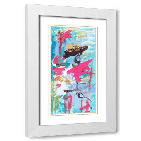 Waterlines II White Modern Wood Framed Art Print with Double Matting by Wang, Melissa