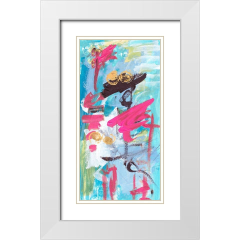 Waterlines II White Modern Wood Framed Art Print with Double Matting by Wang, Melissa