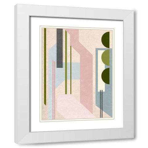 Aqua Pools I White Modern Wood Framed Art Print with Double Matting by Wang, Melissa