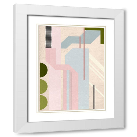 Aqua Pools II White Modern Wood Framed Art Print with Double Matting by Wang, Melissa