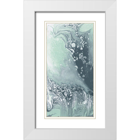 Waterflow I White Modern Wood Framed Art Print with Double Matting by Goldberger, Jennifer
