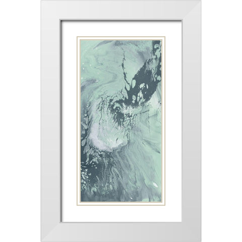 Waterflow II White Modern Wood Framed Art Print with Double Matting by Goldberger, Jennifer