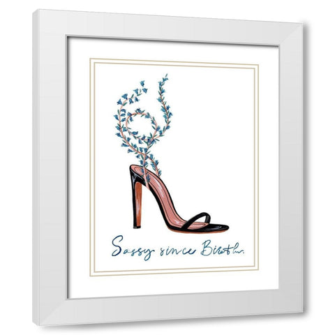 Sassy Statement II White Modern Wood Framed Art Print with Double Matting by Wang, Melissa