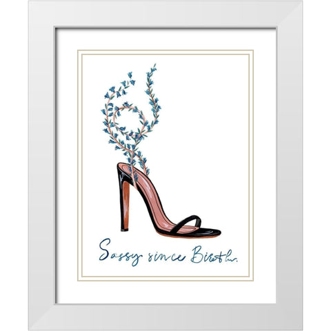 Sassy Statement II White Modern Wood Framed Art Print with Double Matting by Wang, Melissa