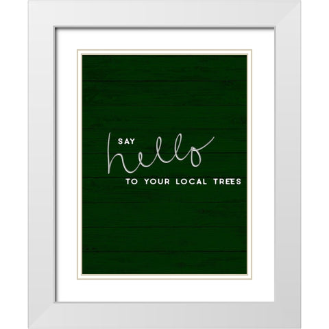 Hug a Tree I White Modern Wood Framed Art Print with Double Matting by Hambly, Anna