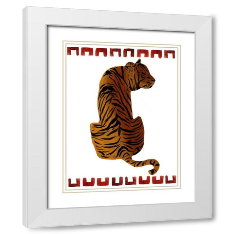 Asian Tiger II White Modern Wood Framed Art Print with Double Matting by Wang, Melissa