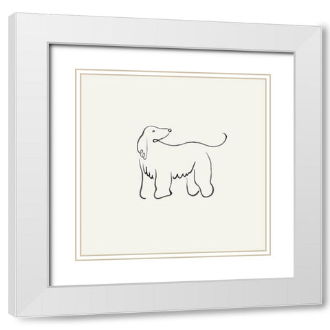 Stay I White Modern Wood Framed Art Print with Double Matting by Wang, Melissa