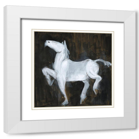 High Stepping II White Modern Wood Framed Art Print with Double Matting by Green, Jacob