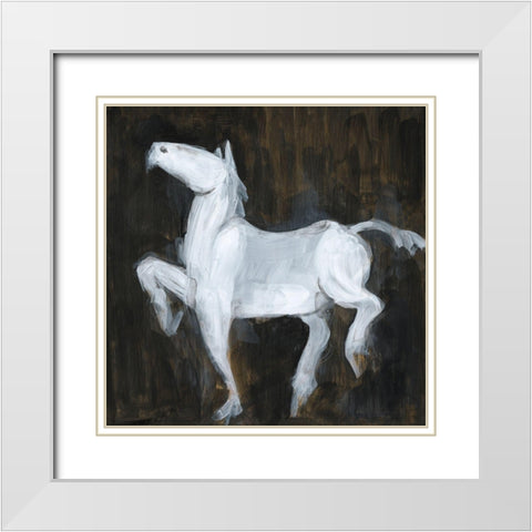 High Stepping II White Modern Wood Framed Art Print with Double Matting by Green, Jacob