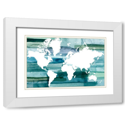 All Oceans White Modern Wood Framed Art Print with Double Matting by Popp, Grace