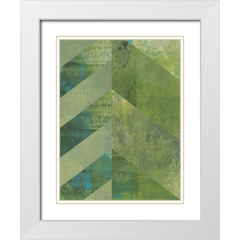 Emerald Canopy II White Modern Wood Framed Art Print with Double Matting by Green, Jacob