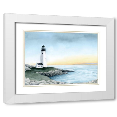 Lighthouse Bay I White Modern Wood Framed Art Print with Double Matting by Popp, Grace