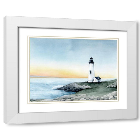 Lighthouse Bay II White Modern Wood Framed Art Print with Double Matting by Popp, Grace