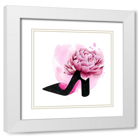 Flower Heel I White Modern Wood Framed Art Print with Double Matting by Popp, Grace
