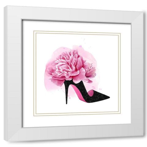 Flower Heel II White Modern Wood Framed Art Print with Double Matting by Popp, Grace