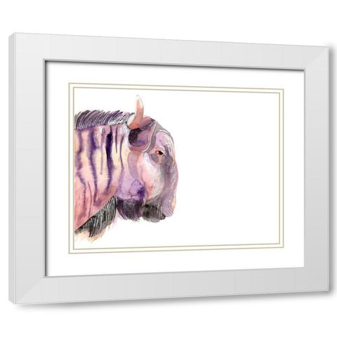Sunset Safari V White Modern Wood Framed Art Print with Double Matting by Ludwig, Alicia