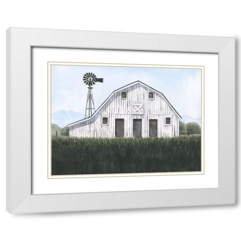Blueridge Barn I White Modern Wood Framed Art Print with Double Matting by Popp, Grace