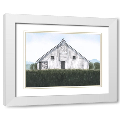 Blueridge Barn II White Modern Wood Framed Art Print with Double Matting by Popp, Grace