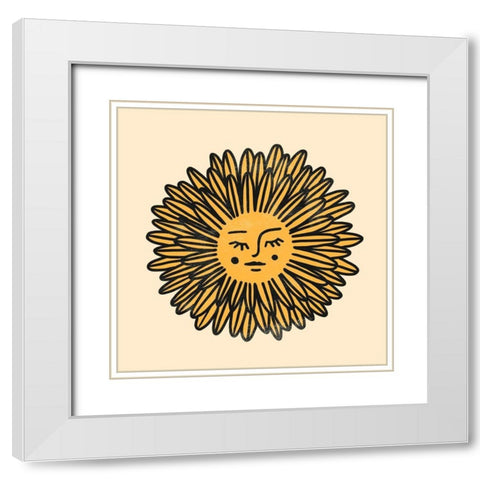 Flower Face II White Modern Wood Framed Art Print with Double Matting by Scarvey, Emma