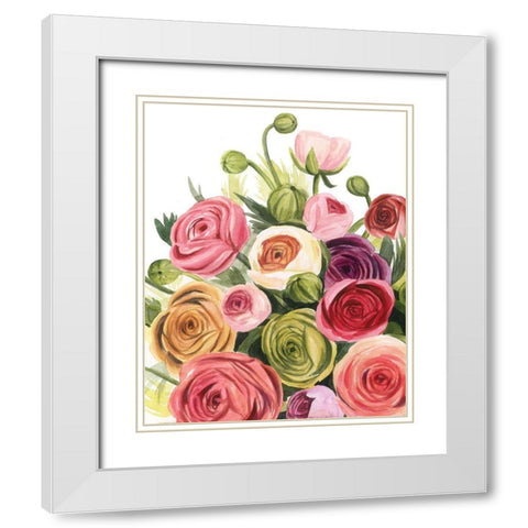 Ranunculus Study I White Modern Wood Framed Art Print with Double Matting by Popp, Grace
