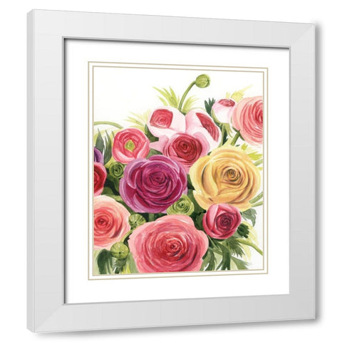 Ranunculus Study II White Modern Wood Framed Art Print with Double Matting by Popp, Grace