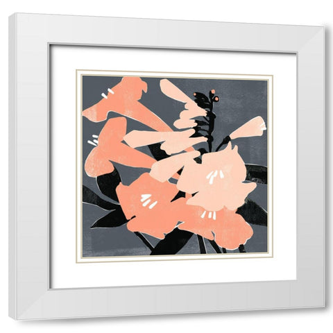 Mod Lilies I White Modern Wood Framed Art Print with Double Matting by Scarvey, Emma