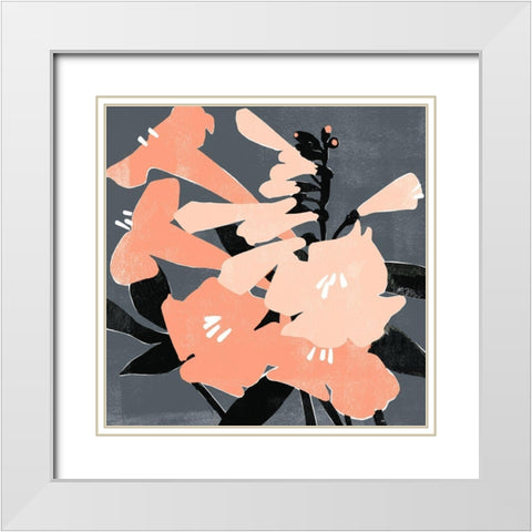 Mod Lilies I White Modern Wood Framed Art Print with Double Matting by Scarvey, Emma