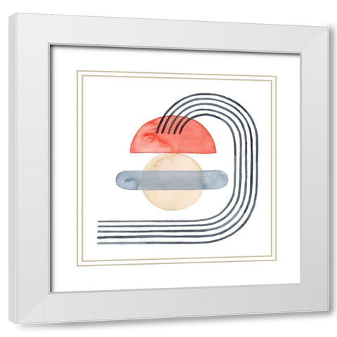 Deco Sunrise I White Modern Wood Framed Art Print with Double Matting by Popp, Grace