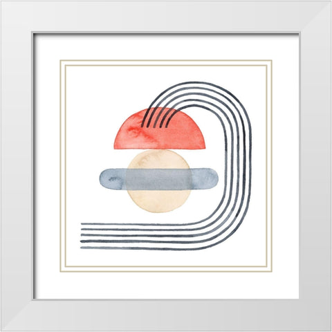 Deco Sunrise I White Modern Wood Framed Art Print with Double Matting by Popp, Grace