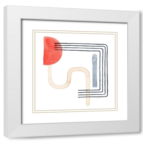 Deco Sunrise V White Modern Wood Framed Art Print with Double Matting by Popp, Grace