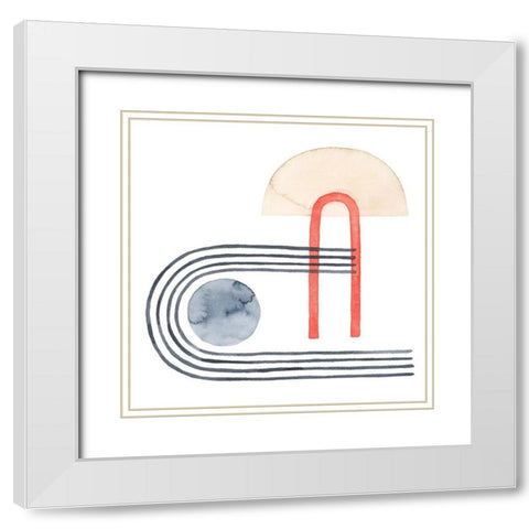 Deco Sunrise VI White Modern Wood Framed Art Print with Double Matting by Popp, Grace