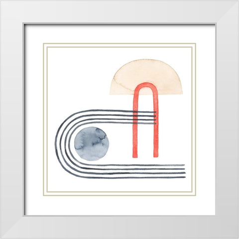 Deco Sunrise VI White Modern Wood Framed Art Print with Double Matting by Popp, Grace