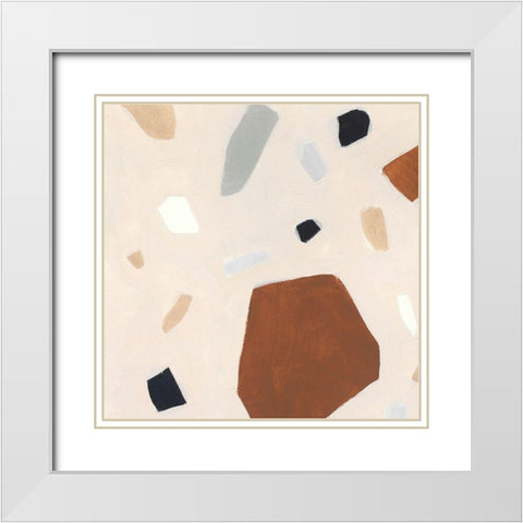 Terrazzo Shards I White Modern Wood Framed Art Print with Double Matting by Borges, Victoria