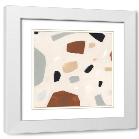 Terrazzo Shards II White Modern Wood Framed Art Print with Double Matting by Borges, Victoria