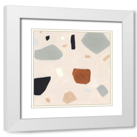 Terrazzo Shards III White Modern Wood Framed Art Print with Double Matting by Borges, Victoria