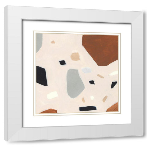 Terrazzo Shards IV White Modern Wood Framed Art Print with Double Matting by Borges, Victoria