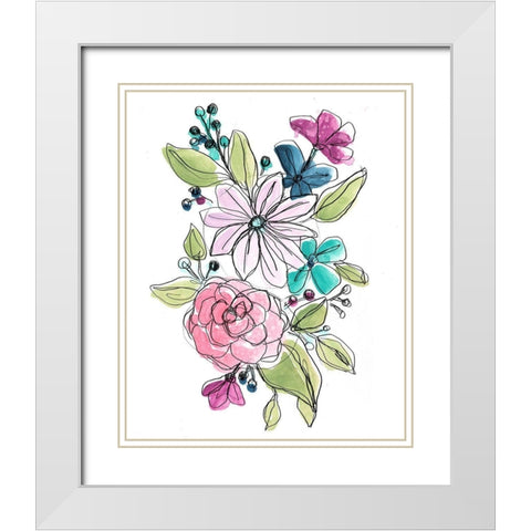Bright Sketch I White Modern Wood Framed Art Print with Double Matting by Vess, June Erica
