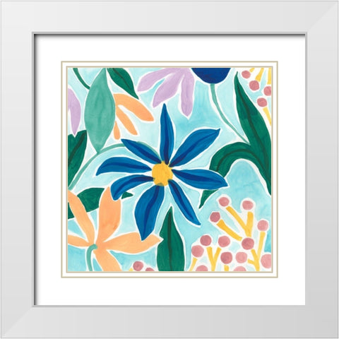 Tiki Square I White Modern Wood Framed Art Print with Double Matting by Vess, June Erica