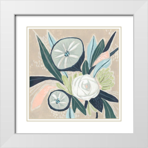 Confetti Bouquet II White Modern Wood Framed Art Print with Double Matting by Vess, June Erica