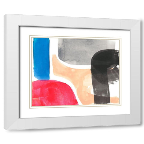 Intersected Shapes I White Modern Wood Framed Art Print with Double Matting by Goldberger, Jennifer