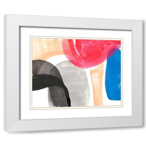 Intersected Shapes II White Modern Wood Framed Art Print with Double Matting by Goldberger, Jennifer